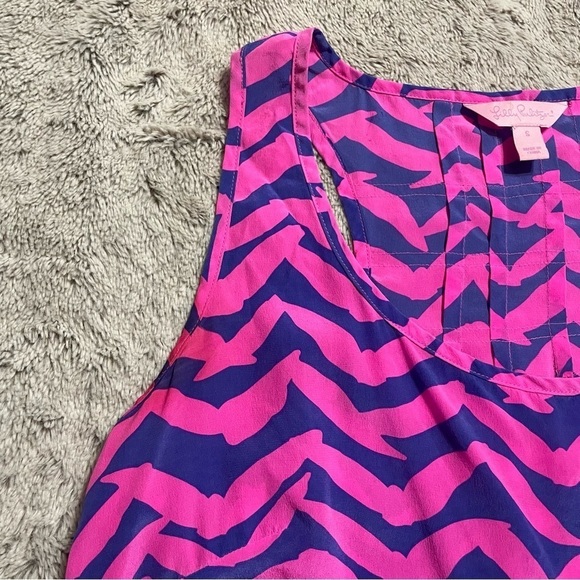 Lilly Pulitzer Cosmos Silk Purple and Pink Tank Top - Picture 4 of 6